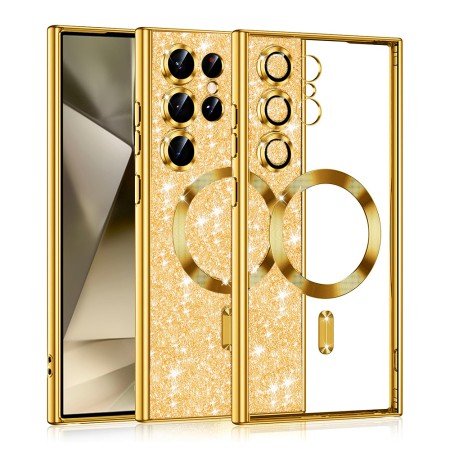 Husa pentru Samsung Galaxy S25 Ultra, Glitter MagSafe, Atasare Magnetica, Gold