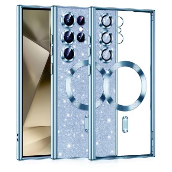 Husa pentru Samsung Galaxy S25 Ultra, Glitter MagSafe, Atasare Magnetica, Light Blue