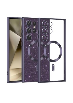 Husa pentru Samsung Galaxy S25 Ultra, Glitter MagSafe, Atasare Magnetica, Deep Purple