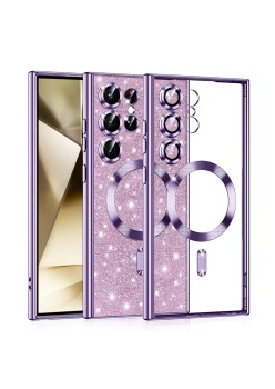 Husa pentru Samsung Galaxy S25 Ultra, Glitter MagSafe, Atasare Magnetica, Light Purple