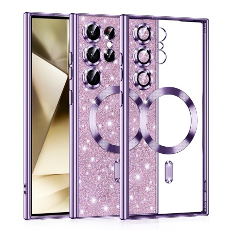 Husa pentru Samsung Galaxy S25 Ultra, Glitter MagSafe, Atasare Magnetica, Light Purple
