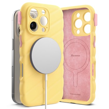Husa pentru iPhone 16 Pro - Macaron Silicone MagSafe - Yellow