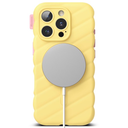 Husa pentru iPhone 16 Pro - Macaron Silicone MagSafe - Yellow