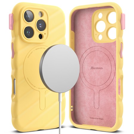 Husa pentru iPhone 16 Pro - Macaron Silicone MagSafe - Yellow