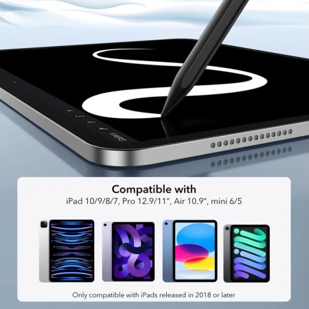 Stylus Pen pentru Tableta, Type-C, Palm Rejection, Tilt Pressure Sense - ESR - Black