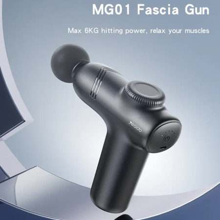 Aparat Pentru Masaj Tip Pistol, cu Acumulator 1500 mAh, Pentru Gat, Spate, Maini, Picioare, Anti Celulita, Motor Silentios, Negru