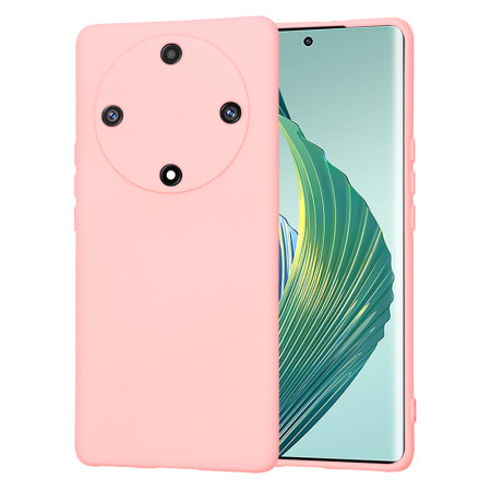 Husa Premium din Silicon pentru Honor Magic 5 Lite - SoftFlex, Microfibra, Chalk Pink