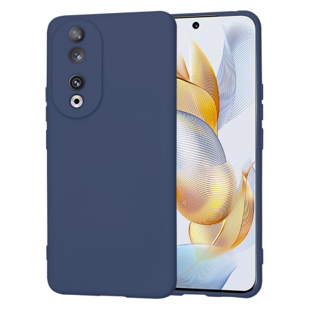 Husa Premium din Silicon pentru Honor 90 - SoftFlex, Microfibra, Navy Blue
