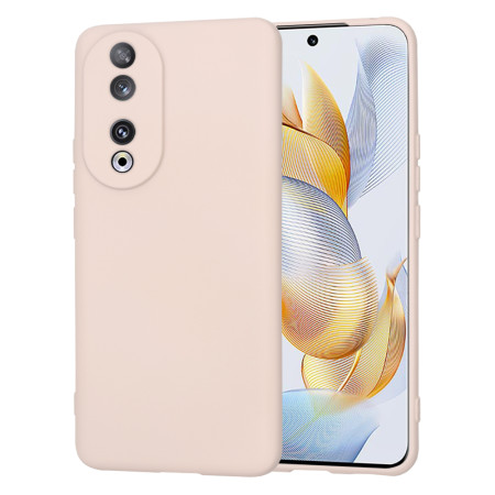 Husa Premium din Silicon pentru Honor 90 - SoftFlex, Microfibra, Pink Sand