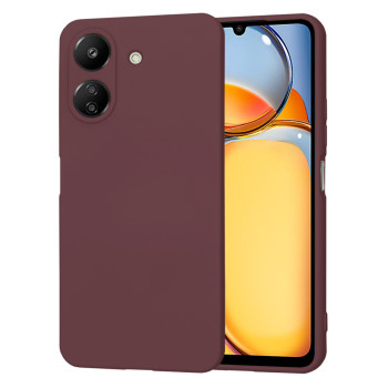 Husa Premium din Silicon pentru Xiaomi Redmi 13C 4G / Poco C6 - SoftFlex, Microfibra, Plum Red