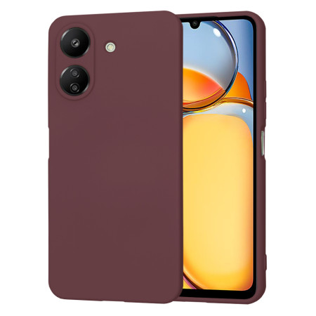 Husa Premium din Silicon pentru Xiaomi Redmi 13C 4G / Poco C6 - SoftFlex, Microfibra, Plum Red