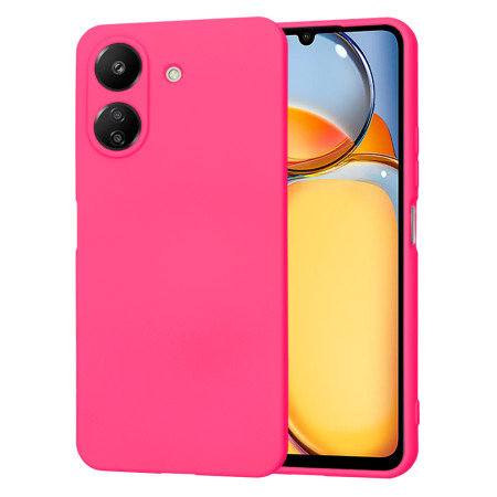 Husa Premium din Silicon pentru Xiaomi Redmi 13C 4G / Poco C6 - SoftFlex, Microfibra, Hot Pink