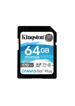 Card de Memorie, 64GB - Kingston Canvas Go Plus (SDG3/64GB) - Black