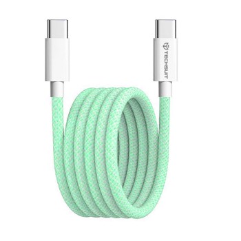 Cablu de date Type-C pentru Apple, Android, PD60W, Super Fast Charging, 1m - Techsuit (PCB114D) - Green