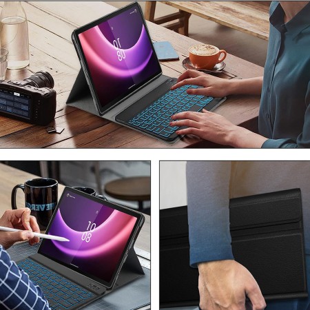 Husa cu Tastatura pentru Lenovo Tab P11 Gen 2 11.5 - CozyTab Case - Black