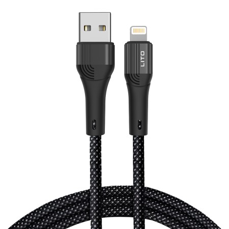 Cablu de Date cu Mufe USB, Lightning 60W, 1m - Lito (LD14) - Black