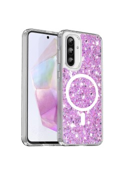 Husa pentru Samsung Galaxy A36 5G / A56 5G, Glitter MagSafe, Atasare Magnetica, Magenta