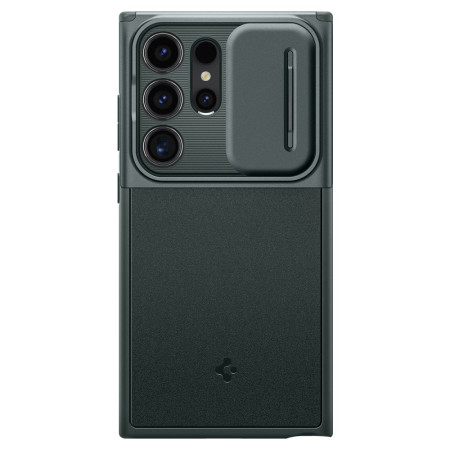 Husa Samsung Galaxy S24 Ultra, Spigen Optik Armor, Abyss Green