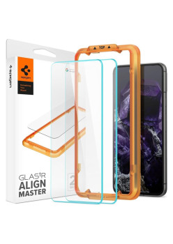 Folie pentru Google Pixel 8, set 2 buc, Spigen Glas.TR Align Master, Clear