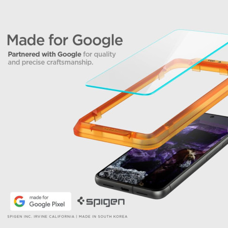 Folie pentru Google Pixel 8, set 2 buc, Spigen Glas.TR Align Master, Clear