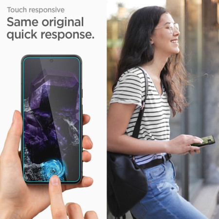 Folie pentru Google Pixel 8, set 2 buc, Spigen Glas.TR Align Master, Clear
