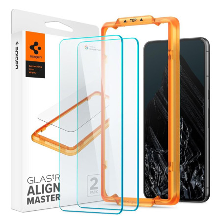 Folie pentru Google Pixel 8 Pro, set 2 buc. Spigen Glas.TR Align Master, Clear