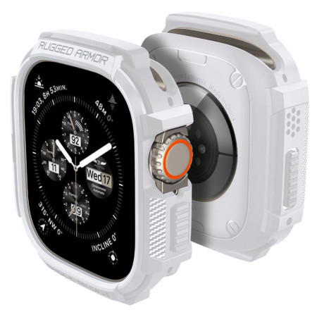 Husa pentru Apple Watch Ultra / Ultra 2, Spigen Rugged Armor, White