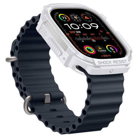 Husa pentru Apple Watch Ultra / Ultra 2, Spigen Rugged Armor, White