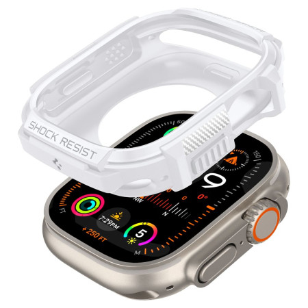 Husa pentru Apple Watch Ultra / Ultra 2, Spigen Rugged Armor, White