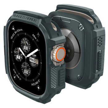 Husa pentru Apple Watch Ultra / Ultra 2, Spigen Rugged Armor, Abyss Green