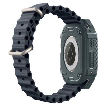 Husa pentru Apple Watch Ultra / Ultra 2, Spigen Rugged Armor, Abyss Green
