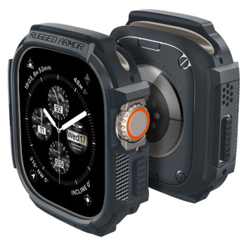 Husa pentru Apple Watch Ultra / Ultra 2 Spigen Rugged Armor, Dark Grey