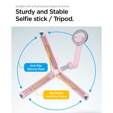 Selfie Stick Compatibil MagSafe, 67cm Spigen, Misty Rose