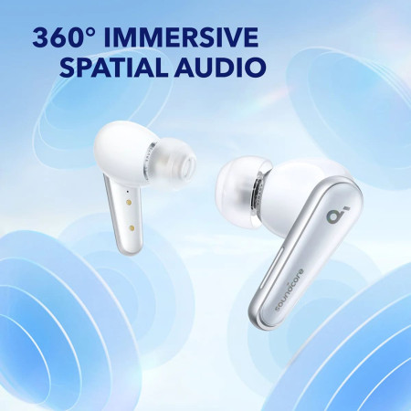 Casti fara Fir True Wireless, ANC Anker SoundCore Liberty 4, Cloud White