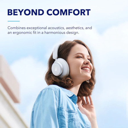 Casti On-Ear Bluetooth 5.3, Noise Cancelling, USB-C, Anker Space Q45, White