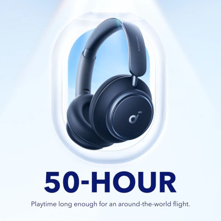 Casti On-Ear Bluetooth 5.3, Noise Cancelling, USB-C, Anker Space Q45, Blue