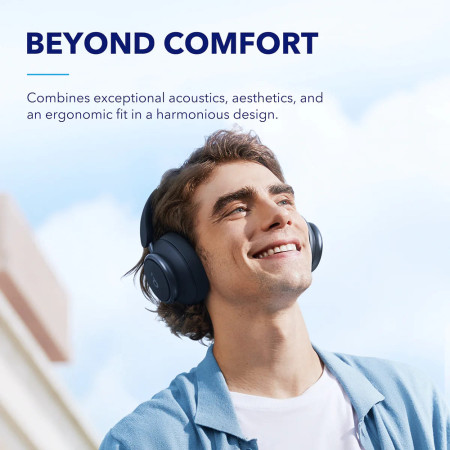 Casti On-Ear Bluetooth 5.3, Noise Cancelling, USB-C, Anker Space Q45, Blue