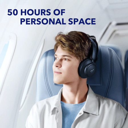 Casti On-Ear Bluetooth 5.3, Noise Cancelling, USB-C, Anker Space Q45, Blue