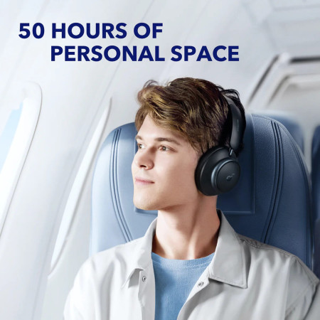 Casti On-Ear Bluetooth 5.3, Noise Cancelling, USB-C, Anker Space Q45, Black