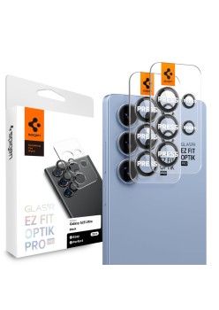 Folie Camera pentru Samsung Galaxy S25 Ultra (set 2) - Spigen Glas.tR Optik EZ Fit Pro - Black