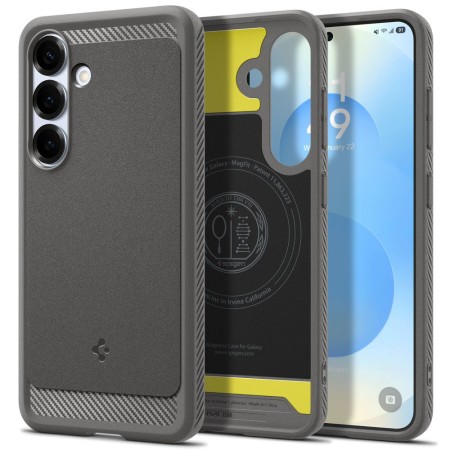 Husa pentru Samsung Galaxy S25 - Spigen Rugged Armor MagSafe - Marble Grey
