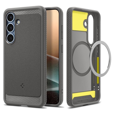 Husa pentru Samsung Galaxy S25 - Spigen Rugged Armor MagSafe - Marble Grey