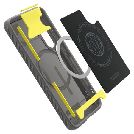 Husa pentru Samsung Galaxy S25 - Spigen Rugged Armor MagSafe - Marble Grey