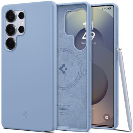 Husa pentru Samsung Galaxy S25 Ultra - Spigen Silicone Fit MagSafe - Sapphire Blue