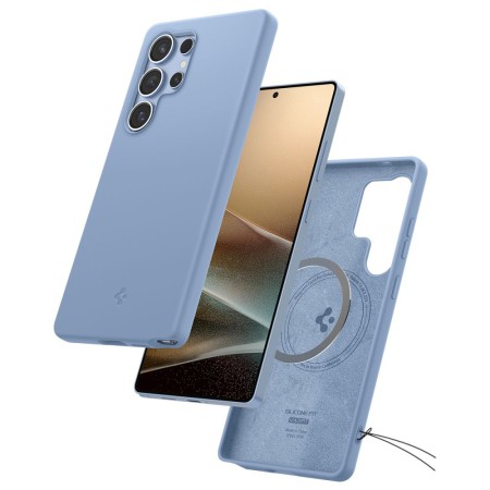 Husa pentru Samsung Galaxy S25 Ultra - Spigen Silicone Fit MagSafe - Sapphire Blue