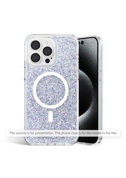 Husa pentru iPhone 14 Plus / 15 Plus - Techsuit Sparkly Glitter MagSafe - White