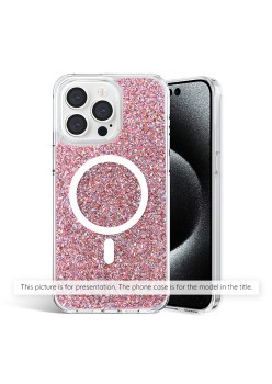 Husa pentru iiPhone 14 Plus / 15 Plus - Techsuit Sparkly Glitter MagSafe - Pink