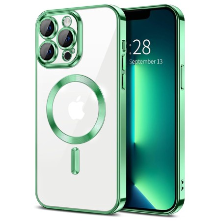 Husa pentru iPhone 13 Pro - Techsuit Luxury Crystal MagSafe - Light Green