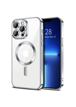 Husa pentru iPhone 13 Pro Max - Techsuit Luxury Crystal MagSafe - Silver