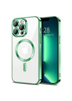 Husa pentru iPhone 13 Pro Max - Techsuit Luxury Crystal MagSafe - Light Green